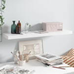 vidaXL Magasfényű Fehér MDF Lebegő Fali Polc 90 x 23, 5 x 3, 8 cm