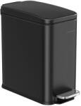 SONGMICS Fürdőszoba szemetes, 5L, fedéllel, pedálos, acél, fekete 25x25x30cm (LTB560B05)