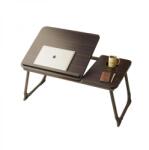 FOXMAG24 Összecsukható laptop asztal, pohártartóval, magassága 5 pozícióban állítható, méretei 55, 3 x 24 x 32 cm, maximális súlya 45 kg, fekete (DXSF473BM)