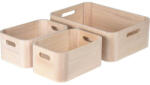 Excellent Houseware EXCELLENT Set de cutii de depozitare din lemn 3 buc natural KO-KR8000160
