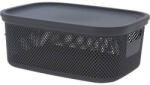 Excellent Houseware Coș de depozitare cu capac 12 l negru