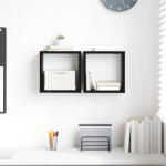vidaXL Fali Polcok Fekete Tölgy MDF 26 x 15 x 26 cm Fali Polcok