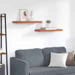 vidaXL Falpolc Falra Szerelhető 2 Pcs Piros 60 x 23 x 4 cm Faanyag