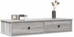 vidaXL Szürke Sonoma Szerelt Fa Falipolc Fiókokkal 100 x 37, 5 x 19 cm