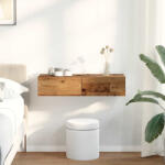 vidaXL Falipolc Fiókokkal Régi Fa 80x33x17 cm Műszaki Fa