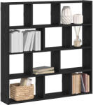 vidaXL Fekete Szerelt Fa Fali Kockapolc 12 Rekeszes Színű