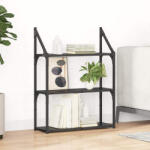 vidaXL Falpolc Polcokkal Fekete Tölgy 60 x 21 x 78, 5 cm Faanyag