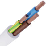  MT 3x2, 5 kábel sodrott réz vezeték fehér 3m tekercs H05VV-F