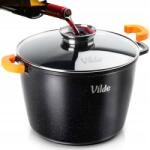 Vilde Fazék 9, 7 L 28 CM Gránit, Üveg Fedővel, Indukciós (4900773045092)