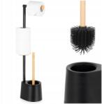 Vilde Wc-papír Tartó Állvány Vilde 66 CM Fekete Fém Bambusz Kefével (4900773040394)