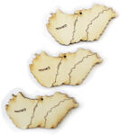 CreArt Festhető Fa Figura Magyarország Minta 9x4, 5 cm 3 Darab/Csomag (LVK-6-101)