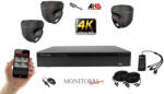 Monitorrs Security - 4k AHD kamerarendszer 3 kamerával 8 Mpix GD - 6038K3