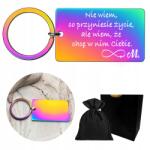  Kulcstartó Gravírozott medál Szivárvány ajándék acél Gravírozás Ingyenes (BRELOCZEK Z GRAWEREM, ZAWIESZKA DO KLUCZY)