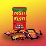 Toxic Waste Piros hordós extra savanyú cukorka 42g