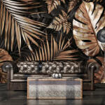 Consalnet Arany monstera levél mintás vlies fotótapéta 400x280cm