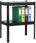 MAMUTEX Lakkozott, fémből készült állvány Mamutex Standard 80x60x40 cm - 2 polc, teherbírás 240 kg, fekete