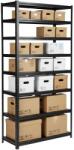 MAMUTEX Lakkozott, fémből készült állvány Mamutex Standard 280x80x40 cm - 8 polc, teherbírás 960 kg, fekete