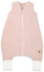 Qmini Sac de dormit, Qmini, cu picioruse, de iarna, din muselina dubla, cu fermoar pe mijloc, 90 cm, S, Material, Powder Pink (6426972029810)