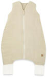Qmini Sac de dormit, Qmini, cu picioruse, De iarna, din muselina dubla, cu fermoar pe mijloc, 90 cm, S, Material, Warm Beige (6426972029827)