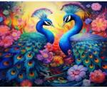 NORIMPEX - Puzzle Tablou Diamant: Păun întâlnire 30x40cm - 1 - 39 piese