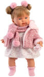 Llorens Llorens: Alexandra 42 cm-es síró baba cumival rózsaszín kabátban (42292)