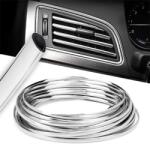  Rola Ornament Auto de tip "U" pentru muchii sau grila ventilatie, 15m liniari, culoare Crom SILVER (AVX-T5288)