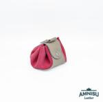 Amnisu Szürke - sötét rózsaszín bőr mini 2in1 szütyő és kockatálca N8014-4011