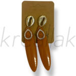  Karamell leveles-kagyló fülbevaló