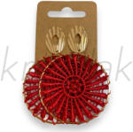  Bordó horgoltas fülbevaló