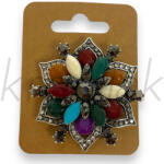  Színes virág kitűző ezüst