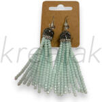  Babakék gyöngy bojtos fülbevaló