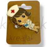  Fehér sapis nővérke kitűző