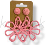  Rózsaszín szirom szalma fülbevaló