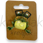  Szemüveges zöld béka kitűző