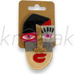  Picasso fej piros kitűző