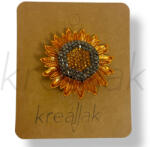  Bronz napraforgó fej kitűző