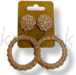  Rosé színű kerek nagy fém fülbevaló