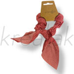  Piros-fehér csíkos masni hajgumi