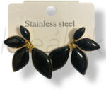  Fekete virág fülbevaló stainless steel
