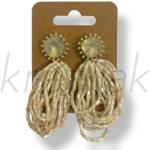  Törtfehér gyöngysoros fülbevaló