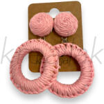  Rózsaszín szalma fülbevaló - kreallak - 2 800 Ft