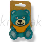  Türkízkék plasztik maci kitűző