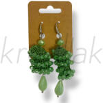  Zöld gyöngyös fülbevaló - kreallak - 2 800 Ft