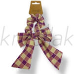  Bézs-lila kockás masni hajgumi