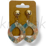  Kék mintás köves fülbevaló