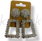  Ezüst színű nagy trapéz fém fülbevaló