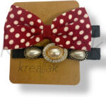  Bordó pöttyös hajcsipesz szett