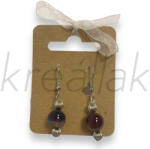  Festett achát lila fülbevaló