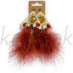  Hosszú dekoratív , tollas fülbevaló