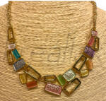  Színes tégla nyaklánc fülbevaló